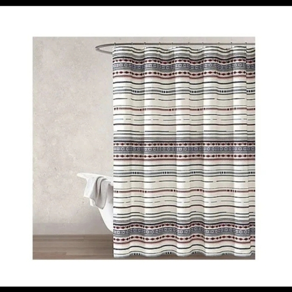 Haus & Haven Ira Stripe Shower Curtain 100% Cotton. - Picture 8 of 8